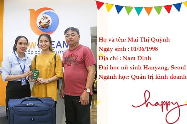 Mai Thị Quỳnh nhận Visa du học Hàn Quốc từ New Ocean