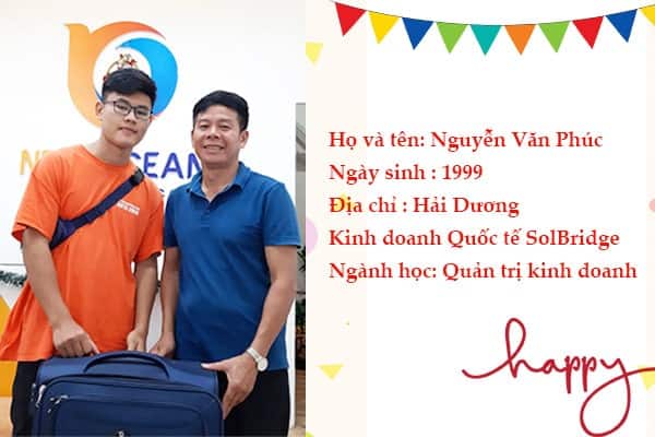 Nguyễn Văn Phúc nhận Visa du học Hàn Quốc cùng với bố mình