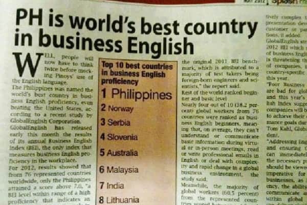 Philippines được coi là quốc gia đào tạo Tiếng Anh bậc nhất