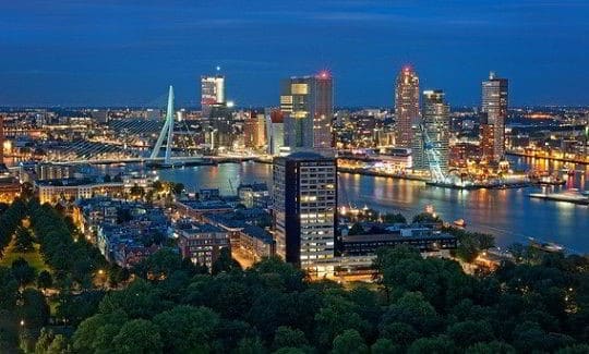 Một góc quang cảnh của thành phố cảng Rotterdam
