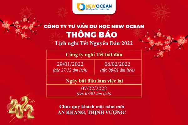 New Ocean thông báo lịch nghỉ Tết Nguyên Đán Nhâm Dần 2022