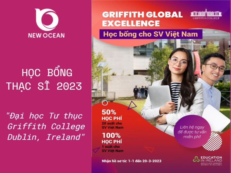 Hoc bong Dai hoc Griffith College Dublin 2023